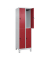 Spind Classic Plus lichtgrau, rubinrot 080310-20 S10001, 4 Schließfächer 60,0 x 50,0 x 195,0 cm